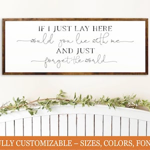 Song Lyric Wood Sign – ‘If I Just Lay Here’ – Romantic Bedroom Decor