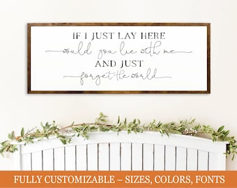 Song Lyric Wood Sign – ‘If I Just Lay Here’ – Romantic Bedroom Decor