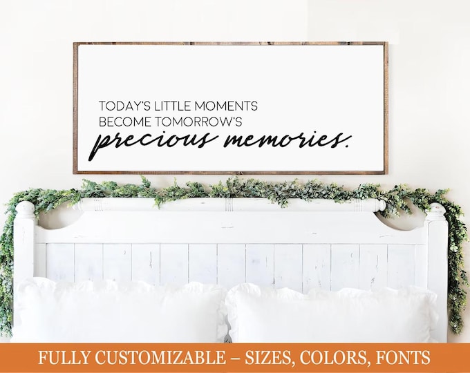Precious Memories, farmhouse bedroom wooden sign