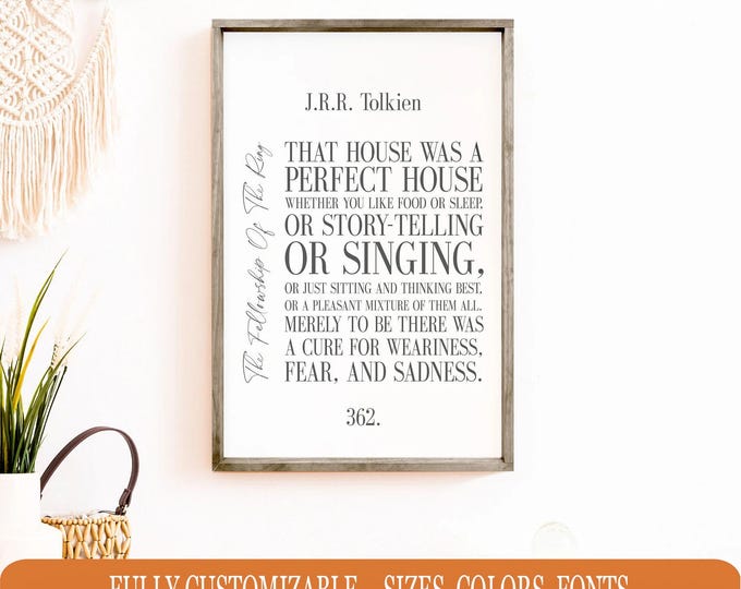 J.R.R. Tolkien Quote Sign | “The Fellowship of the Ring” Literary Home Decor