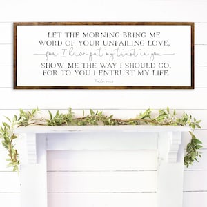 Christian Decor, Christian Home Decor, Psalm 143 8 Sign, Bible Verse Sign, Christian Wall Art, Scripture Signs, Unfailing Love Sign, Signs