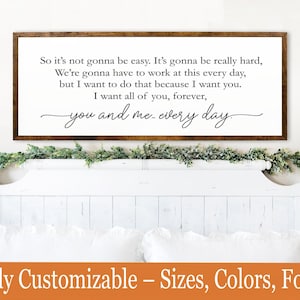 Romantic Movie Quote Sign – Farmhouse Wall Decor – ‘You and Me, Every Day’ Artwork