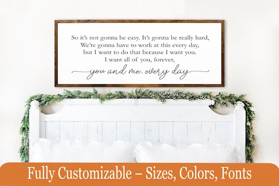Romantic Movie Quote Sign – Farmhouse Wall Decor – ‘You and Me, Every Day’ Artwork