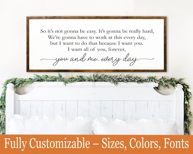 Romantic Movie Quote Sign – Farmhouse Wall Decor – ‘You and Me, Every Day’ Artwork