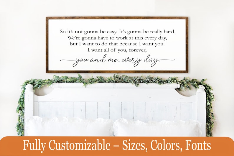 Romantic Movie Quote Sign – Farmhouse Wall Decor – ‘You and Me, Every Day’ Artwork image 1