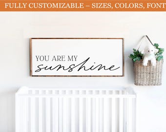 You Are My Sunshine Sign – Rustic Nursery Decor, Farmhouse Wooden Wall Art