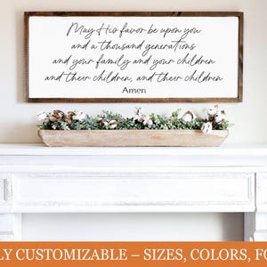 Christian Blessing Sign – ‘May His Favor Be Upon You’ – Inspirational Family Decor