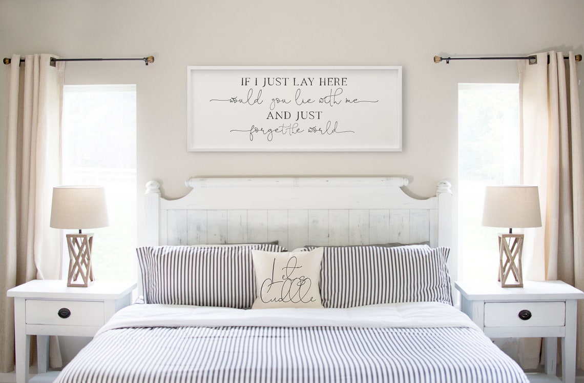 If I Lay Here Bedroom Signs Above Bed Decor Wood Signs Etsy