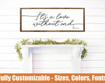 Love Without End Wooden Sign – Rustic Farmhouse Wall Decor
