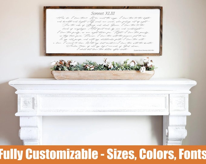 How do I love thee, romantic wedding sign