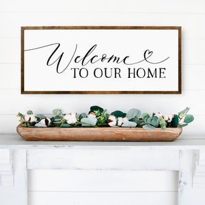 Welcome To Our Home | Welcome Sign | Airbnb Welcome Sign | Entry Sign | Wood Signs | Entryway Decor | Entryway Decor | Indoor Welcome sign