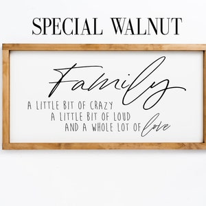 Family little bit crazy a little bit of loud a whole lot of love Wood Sign Home Decor Living Room Wall Ary Living Room Decor Signs image 5