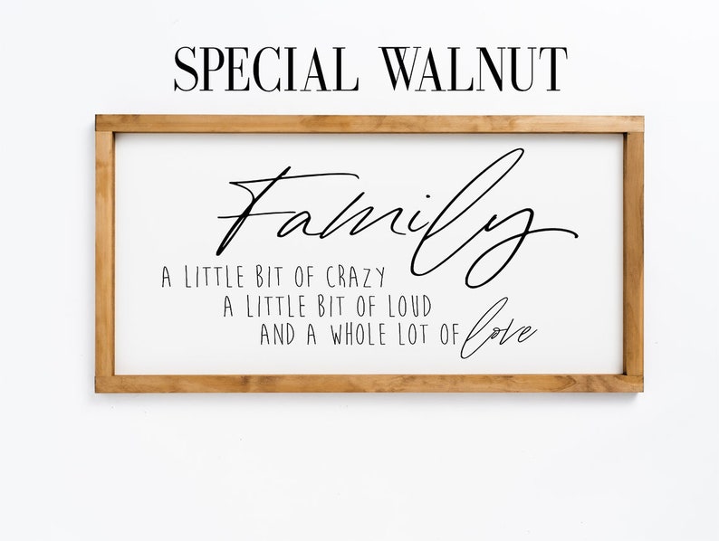 Family little bit crazy a little bit of loud a whole lot of love Wood Sign Home Decor Living Room Wall Ary Living Room Decor Signs image 5