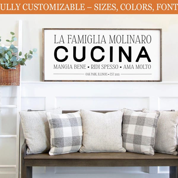 Famiglia Molinaro Cucina, Italian family kitchen sign