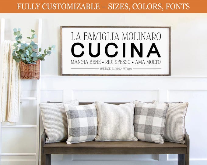 Famiglia Molinaro Cucina, Italian family kitchen sign