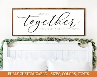 And So Together, farmhouse bedroom sign