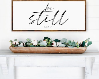 Be Still Psalm 37:7 Framed Wood Sign | Farmhouse Decor