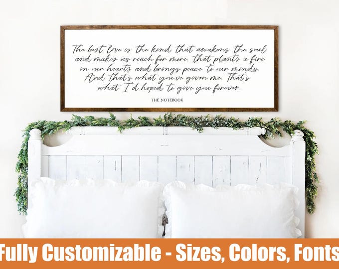 Farmhouse Bedroom Wall Decor – Love Quote Wood Sign