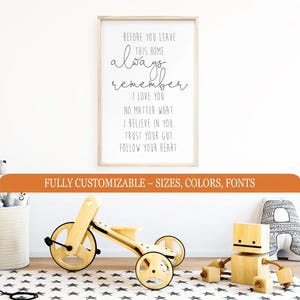 Before You Leave This Home” Sign | Heartfelt Family Reminder & Wall Art