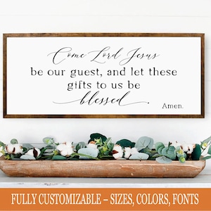 Come Lord Jesus Be Our Guest, Christian kitchen sign