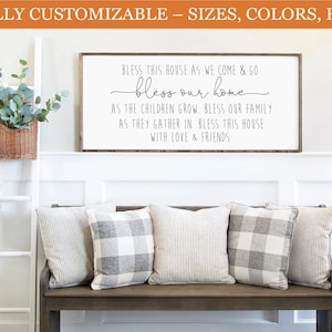 Bless This House Sign – Family Prayer Wall Art – Rustic Housewarming Decor