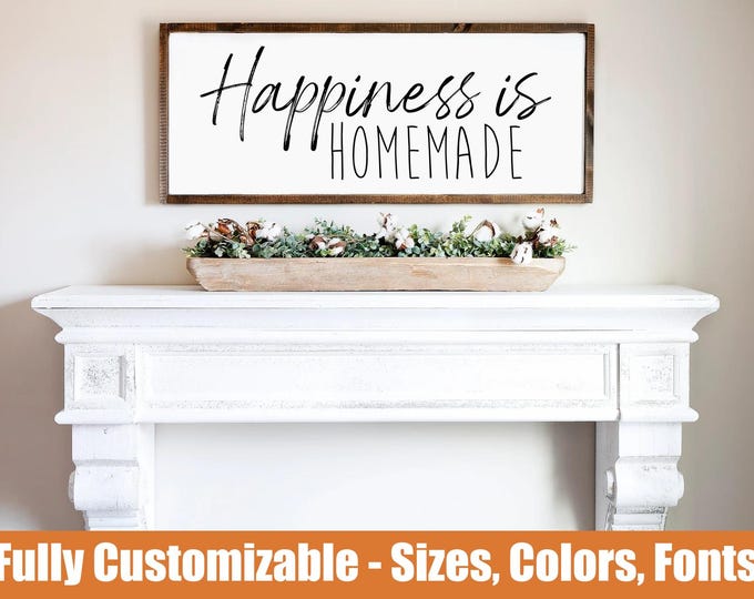 Happiness is Homemade, Rustic farmhouse kitchen sign