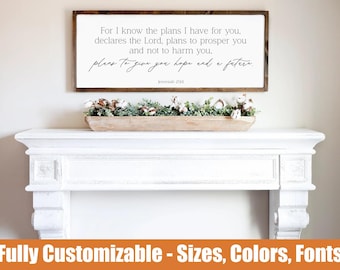 Jeremiah 29:11 Wood Sign | Inspirational Bible Verse Decor