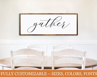 Gather Wood Sign – Farmhouse Dining Room Wall Decor