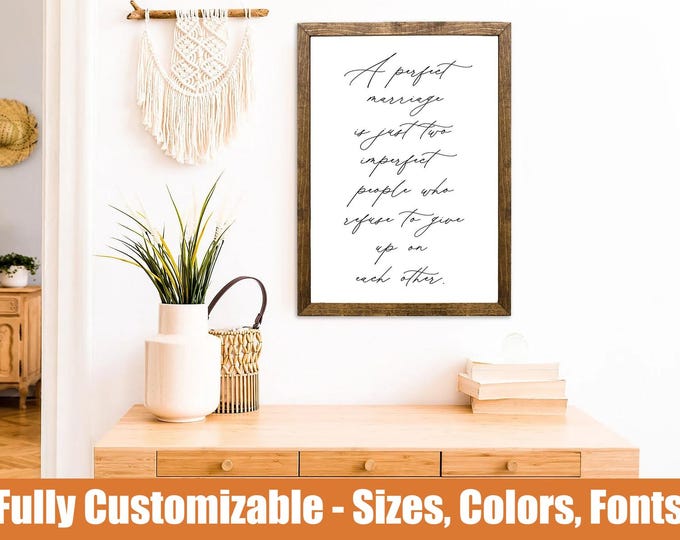 A Perfect Marriage, Wooden wedding sign