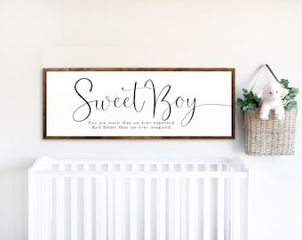 Sweet Boy Wall Nursery Decor - Nursery Decor - Baby Boy Gift - Baby Boy Gift - Farmhouse Decor - Nursery - Baby Boy Room Decor - Above Crib