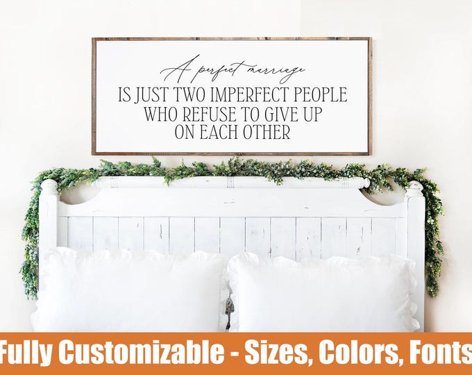 A perfect marriage, wedding decor sign