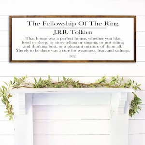Lord of the Ring - Inspirational Wall Art - Wooden Sign - Framed Wood Signs - Book Quotes - Inspirational Quotes - Fellowship of the ring