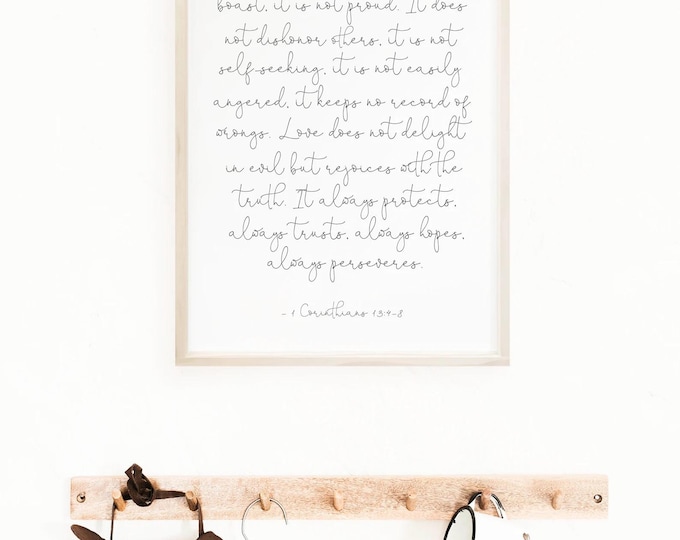 Love Is Patient Wood Sign, Bible Verse Wall Decor