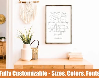 Proverbs 3:5-6 Trust in the Lord, Christian farmhouse sign
