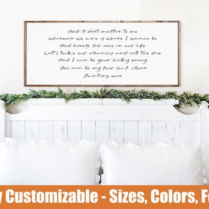 Starting Over Wood Sign, Master Bedroom Sign, Above Bed Wall Decor, Wedding Gift, Country Song Lyrics, Bedroom Wall Art, Anniversary Gift