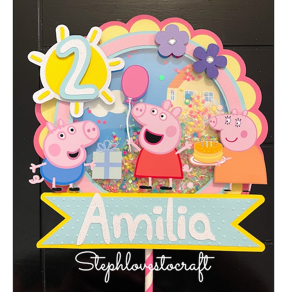 Peppa inspired cake topper