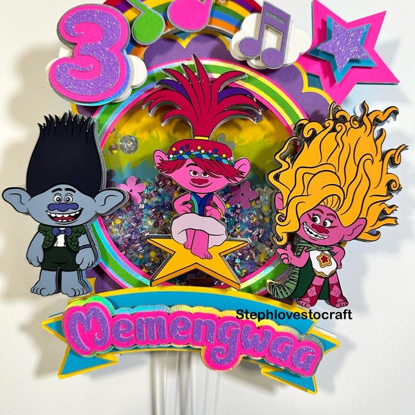 Trolls inspired cake topper | Light up cake topper