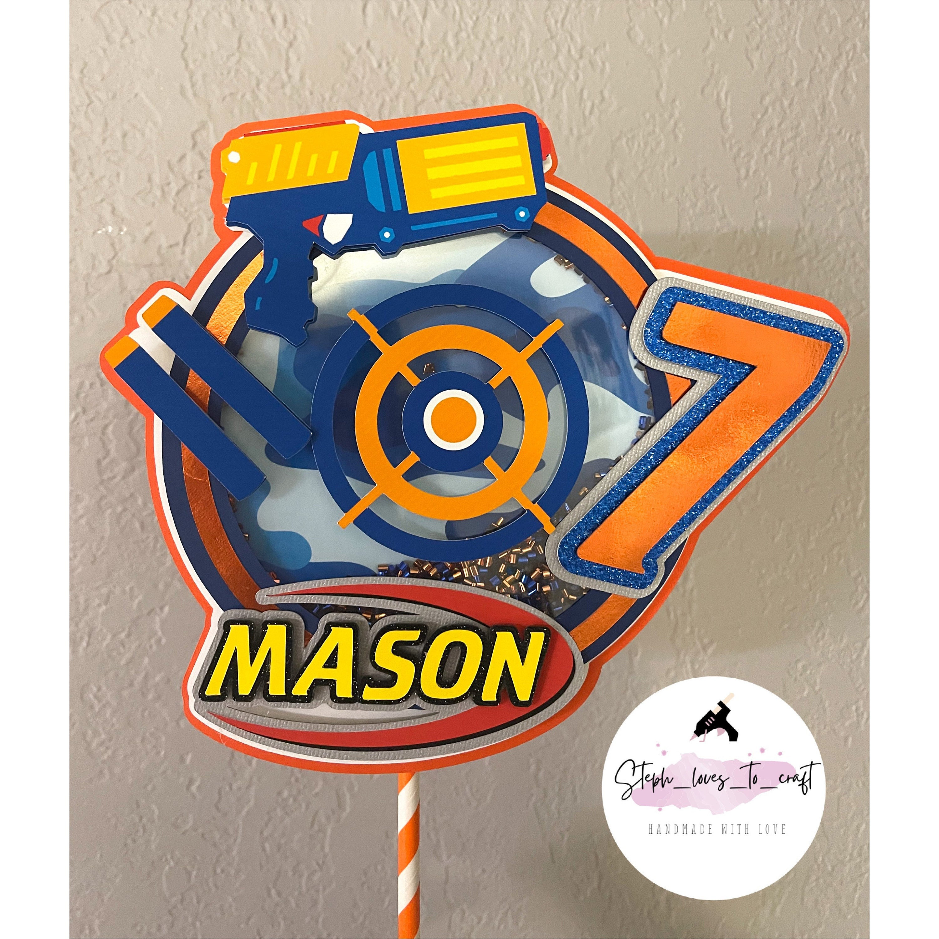 NERF Happy Birthday Bullseye NERF Logo Edible Cake Topper Image