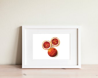 Oranges Watercolor Print, Original Artwork, Kitchen Decor, Watercolor Fruit