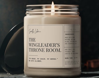 The Wing Leaders Throne Room Scented Soy Candle / Xaden Riorson / Iron Flame / Bookish Gift / Reader Gift/ Funny Bookish Candle/ Fourth Wing