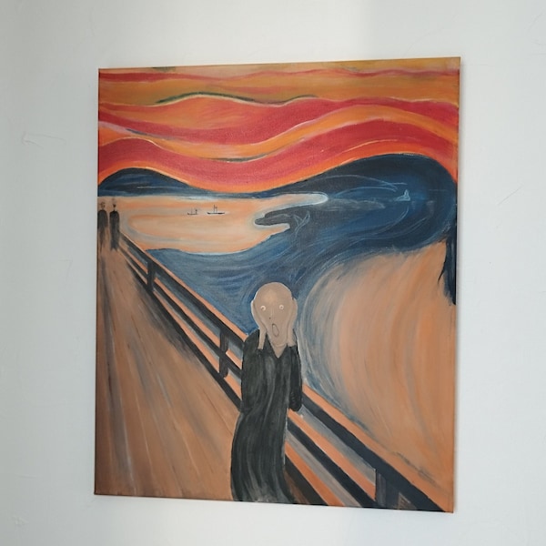 Peinture acrylique sur toile -Reproduction du tableau "the scream" d'Edward Munch