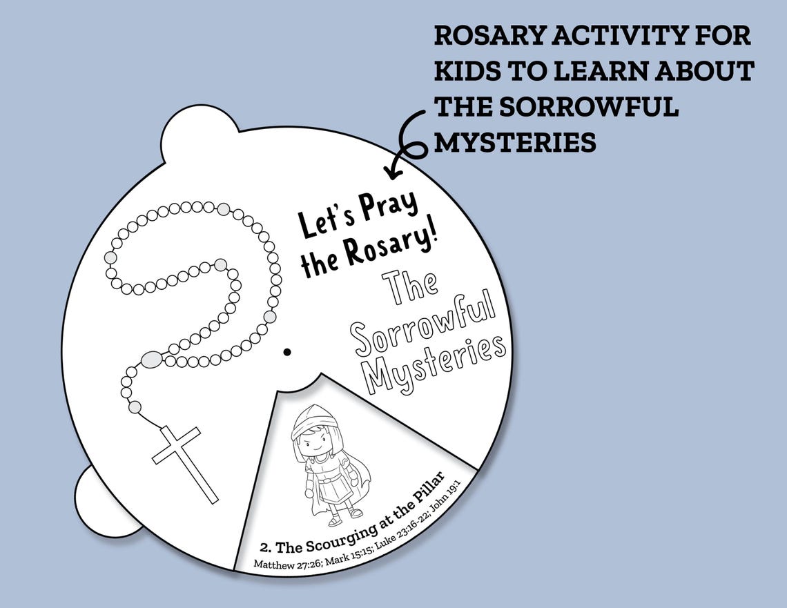 Learning the Rosary Printable Featuring the Sorrowful Mysteries in a ...