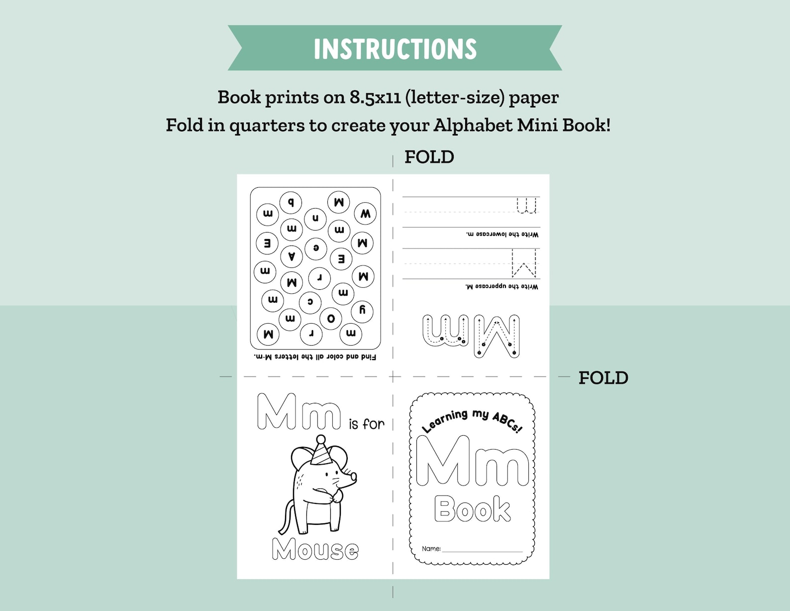 Alphabet Mini Book for Learning the Alphabet and Letter Recognition ...