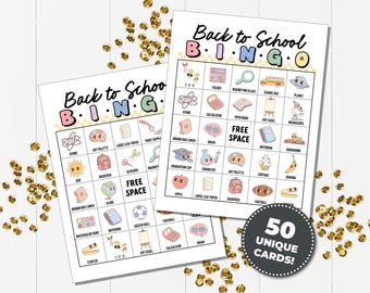 Groovy Back to School Bingo Printable, School Themed Bingo Cards, Bingo Game for Kids, Classroom Bingo Cards Printable, Retro Back to School