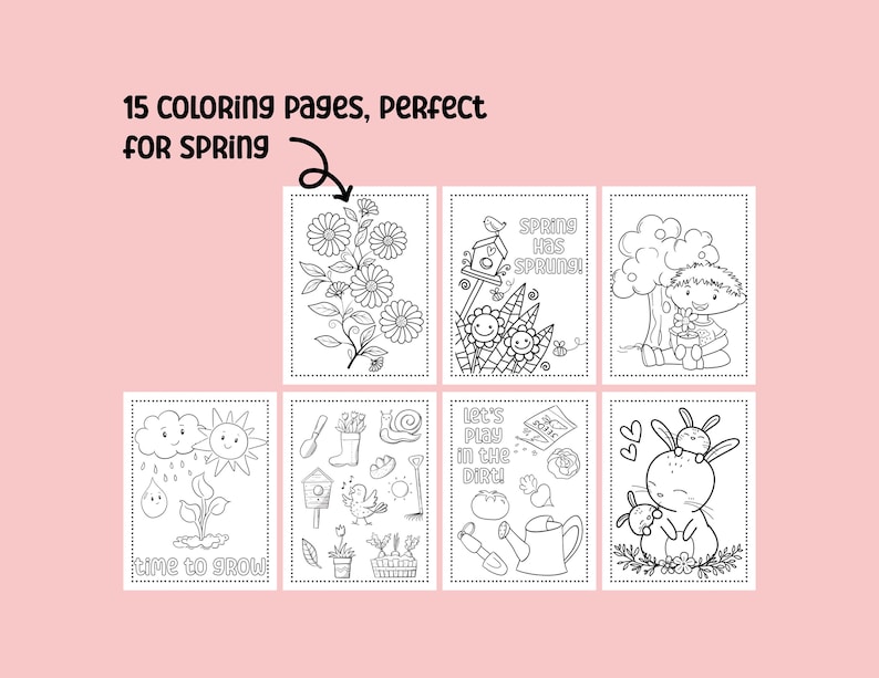 Spring Printable Activity Bundle with Coloring Pages, Word Search, Word Scramble, Games & Maze Activities! Spring Kids Activities image 7