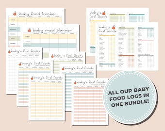 Baby Food Log Bundle! Perfect for Baby’s First Foods Checklist, Baby Solid Foods Log, Baby Led Weaning Tracker, Printable Instant Download