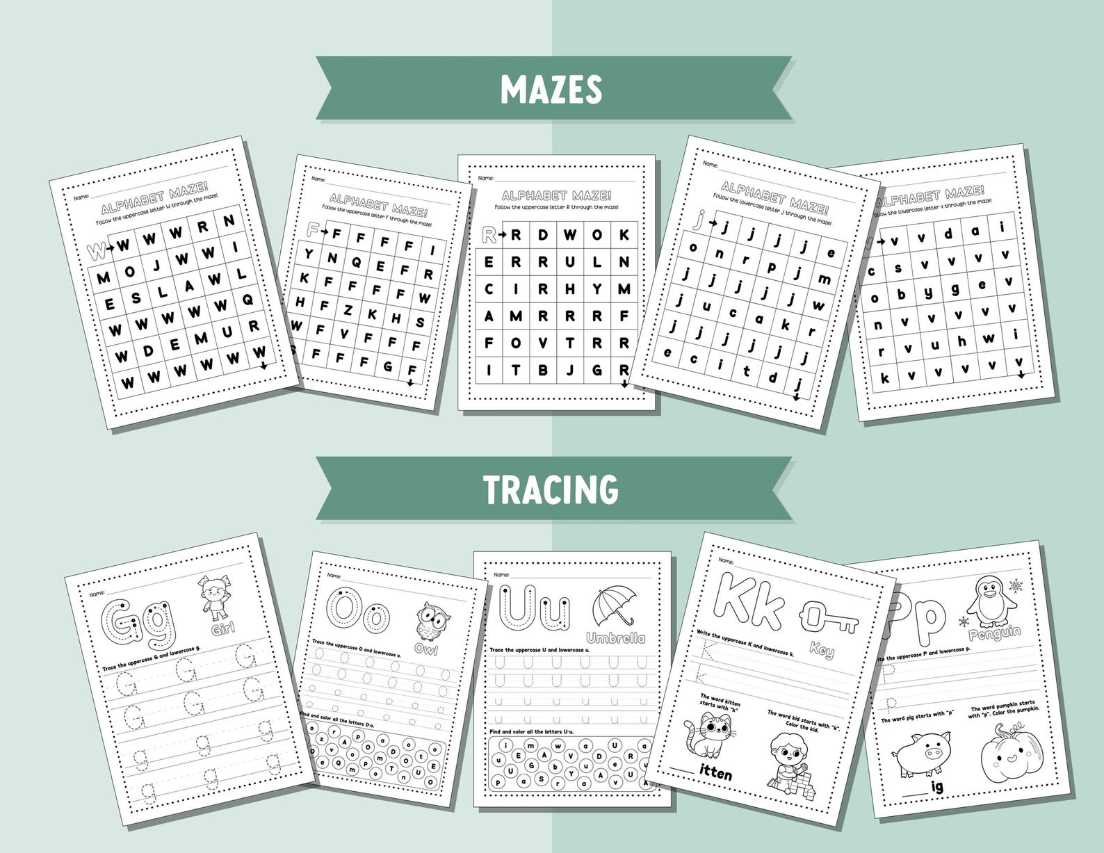 Letter of the Week Preschool Worksheet Bundle, Prewriting Worksheets to ...