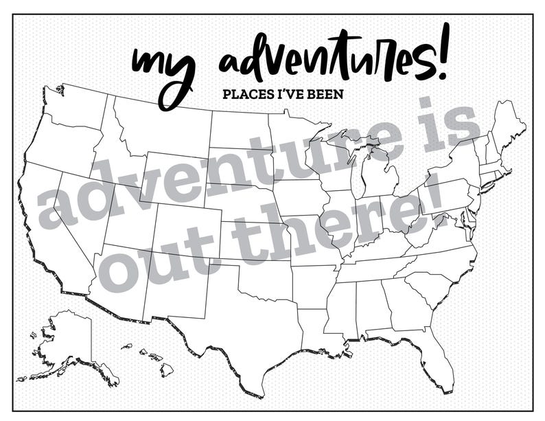 Places I've Been Map, United States Map, States I’ve Visited, My Adventures Map, Road Trip Map, Printable Map Tracker image 5