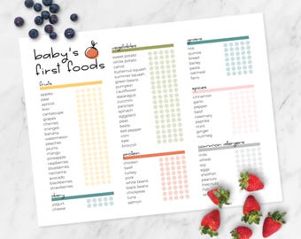 Baby Food Tracker | Baby’s First Food Checklist | Baby Food Log | Solids Tracker | Printable Digital Download