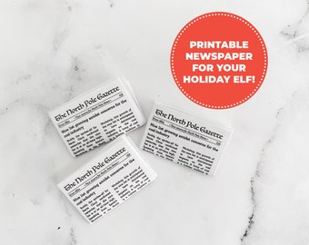 Mini Newspaper for Elf, Easy Elf Activity, Elf Newspaper from the North Pole, Printable Elf Antics, Elf Prop, Elf Accessory